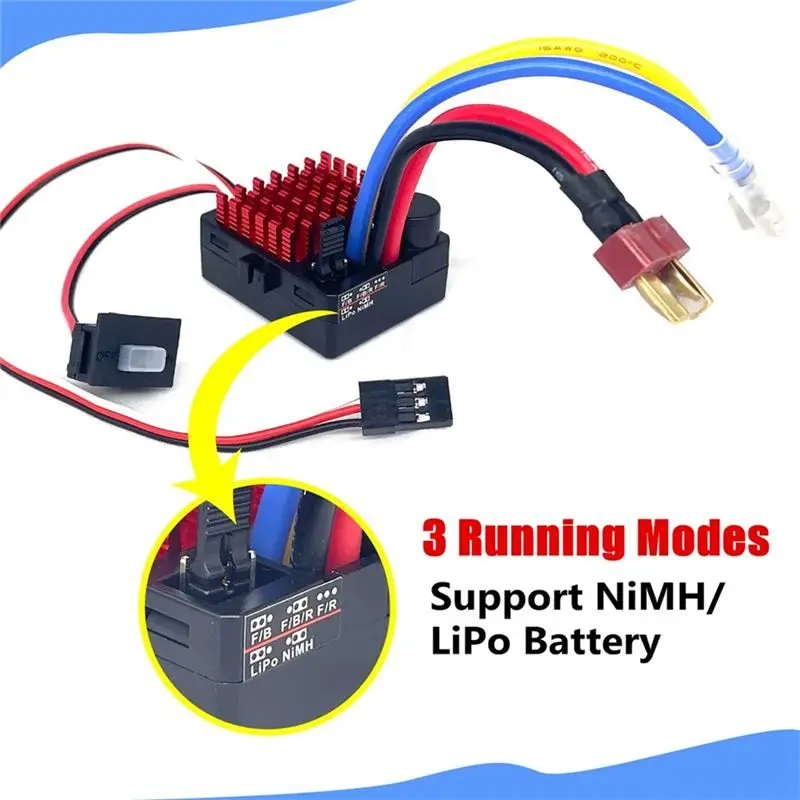 ABXE-60A Brushed ESC 1060 Brushed ESC BEC 5V/2A For 1/10 RC Car Truck 540 550 Motor RC Waterproof C