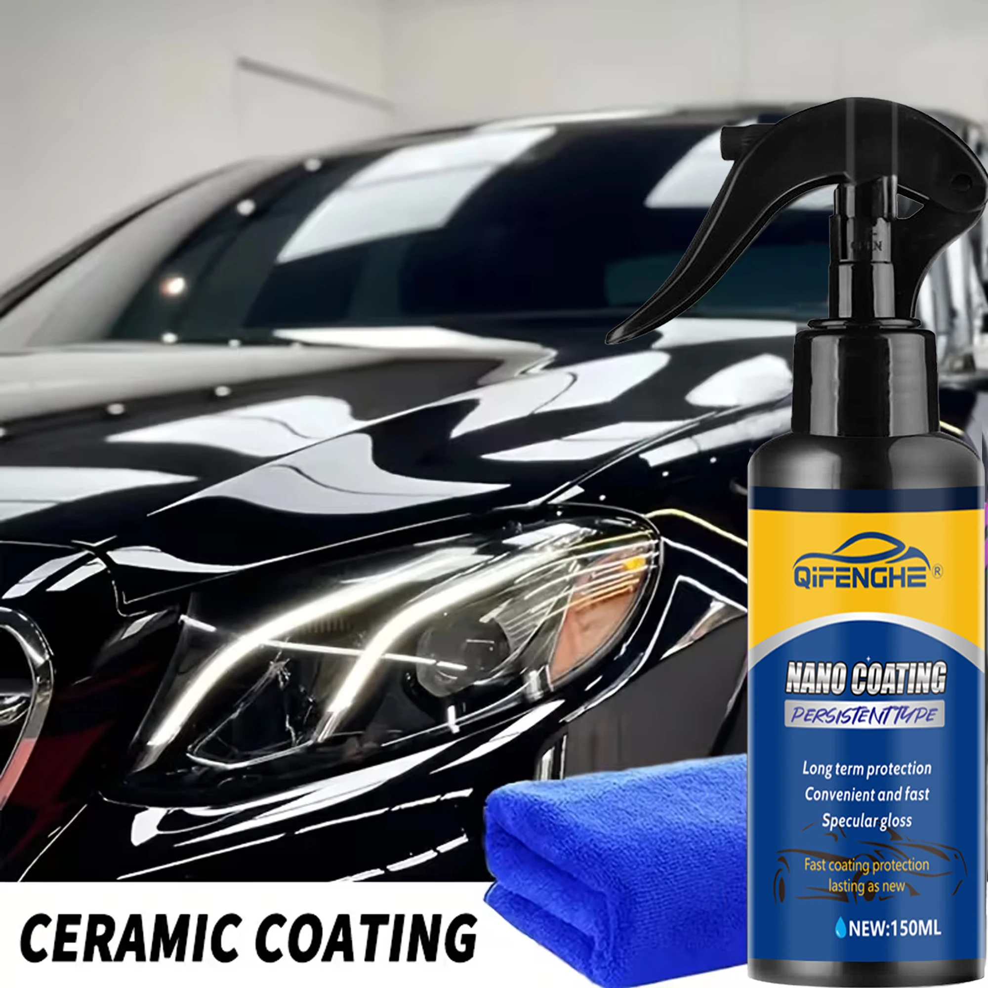 بخاخ طلاء نانو 3 في 1 خاص بالسيارة - تركيبة مقاومة للخدش عالية الجودة، تأثير لمعان عالي الوضوح، مناسب للجميع
