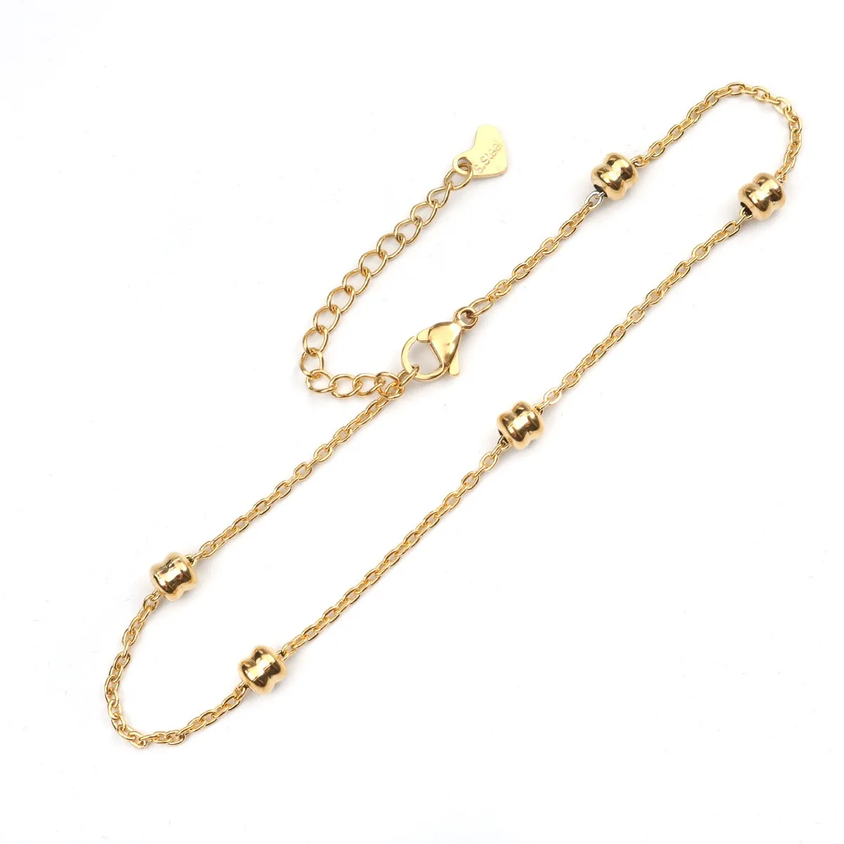 New Trendy Stainless Steel Anklet Gold Color Round Link Chains On Foot Barefoot Sandals Anklet Bracelet Women Summer - detail 4