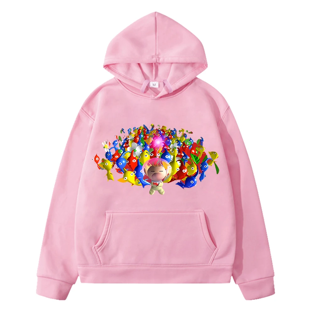 Pikmin Kawaii hoodies Print Fleece sweatshirt Cartoon Jacket Autumn boys girs anime hoodie pullover y2k sudadera kids clothes