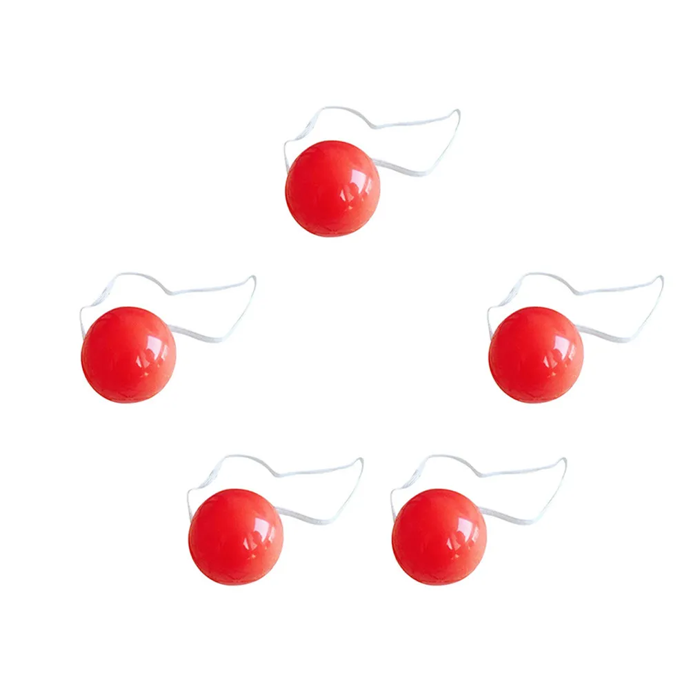 

5Pcs LED Glowing Red Clown Noses One Size Fits All Plastic Party Supplies for Halloween Festival Cosplay Dress-Up Glow Clown