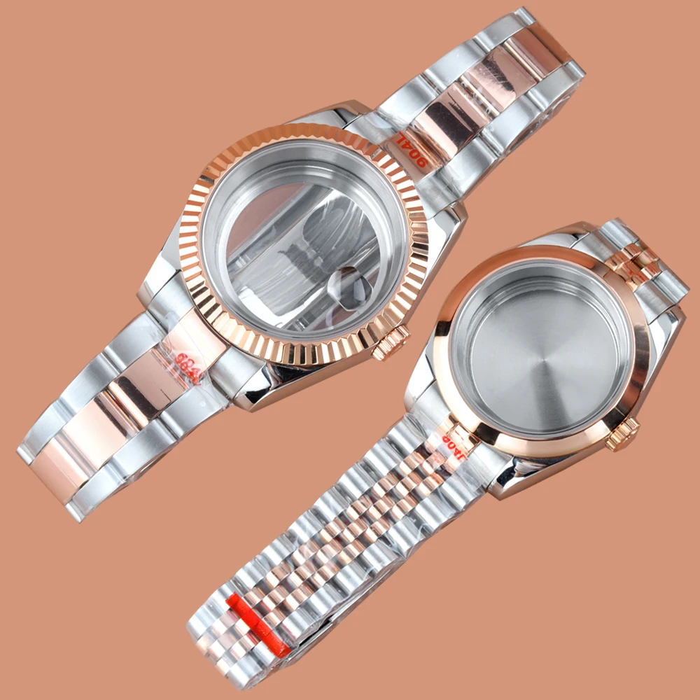 

36MM/39MM High Quality 316L Stainless Steel NH35 Watch Case Jubilee/Oyster Strap For Nh35 Nh36 Automatic Movement Datejust Case