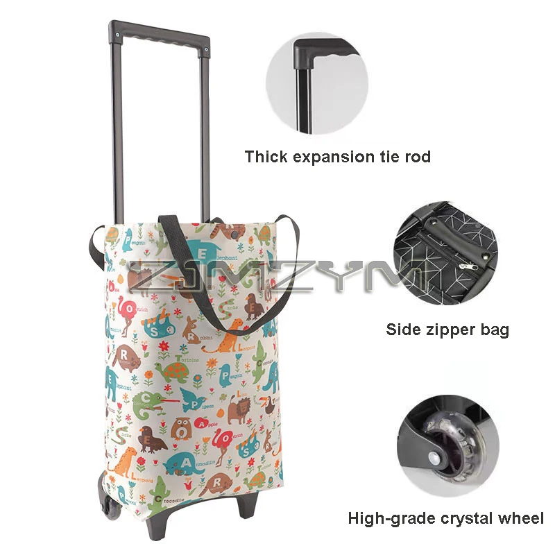 Stair Climbing Shopping Cart Grocery Trolley with Wheels Foldable Trailer Luggage Handcart Portable Vegetable Organizer Carts