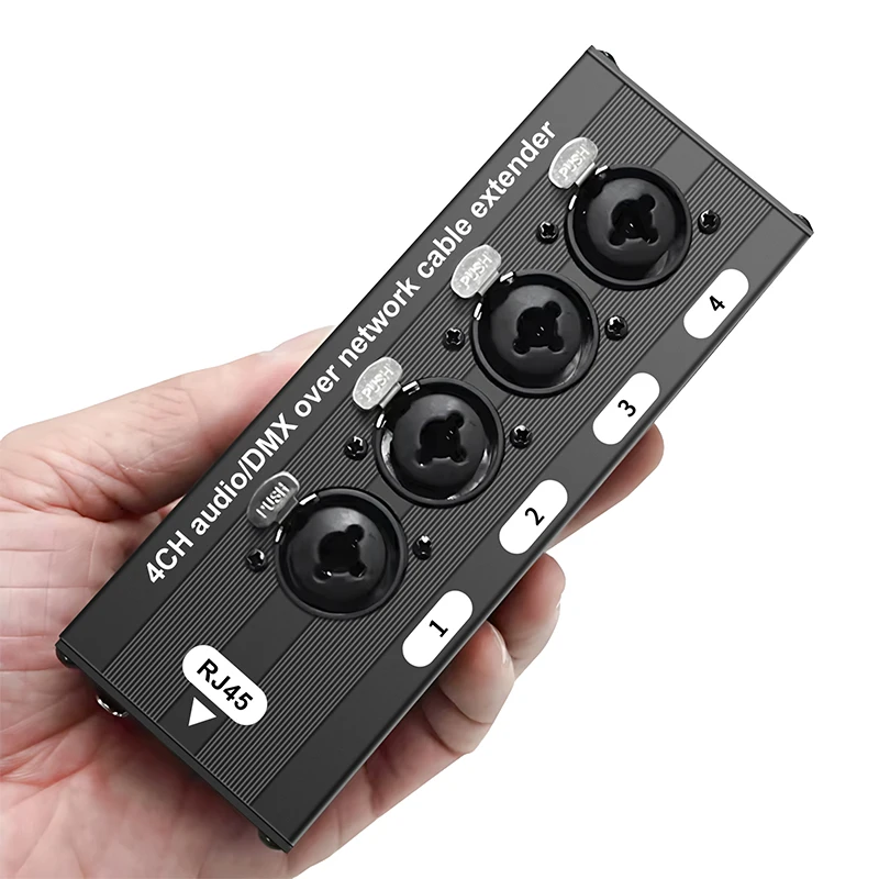 RJ45 to 4 Channel 3Pin XLR Audio cable Extender DMX512 Network