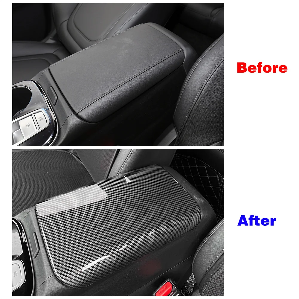 For Hyundai Tucson NX4 2021-2025 Car Center Console Armrest Storage Box Panel Cover Trim Carbon Decorate Sticker Anti Scratch