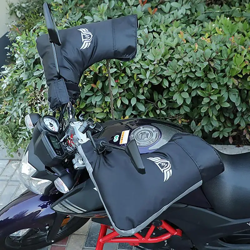Gants thermiques imperméables à la pluie pour moto et scooter, mitaines de poignée plus chaudes, housse de protection, optique de guidon, manchon
