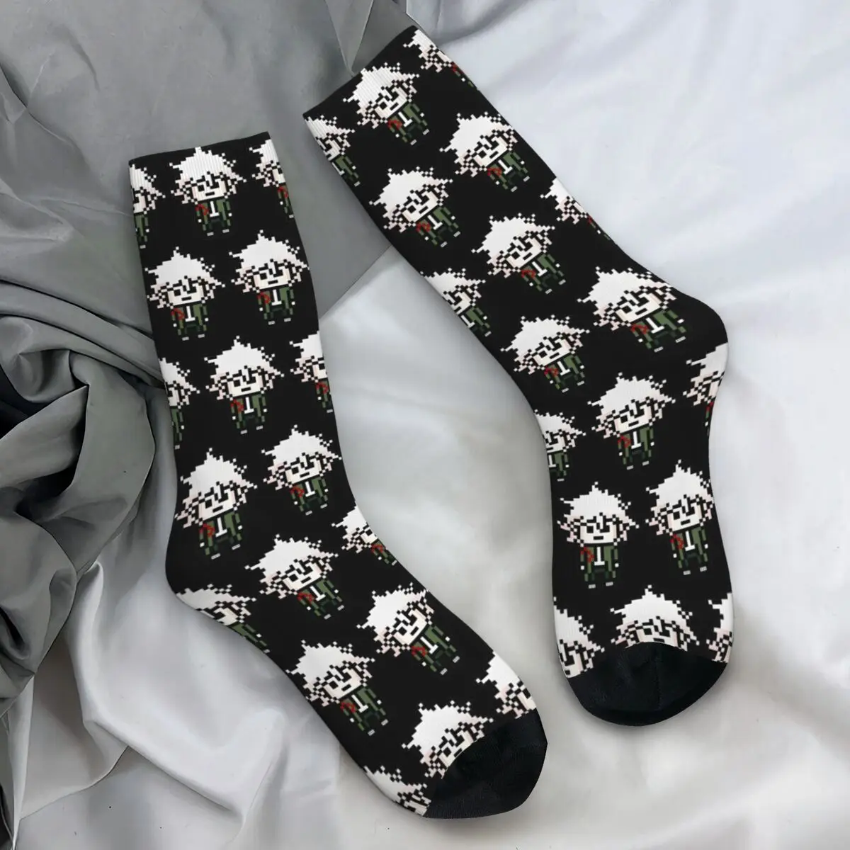 Nagito Komaeda Voice Socks Danganronpa Makoto Casual Stockings Men High Quality Outdoor Socks Autumn Design Non Slip Socks