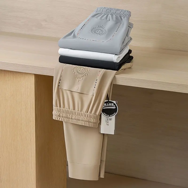 Men's Spring and Autumn Fashion Trends Elastic Speed Drying Sports Pants Casual Pants Men's Bathroom Pants