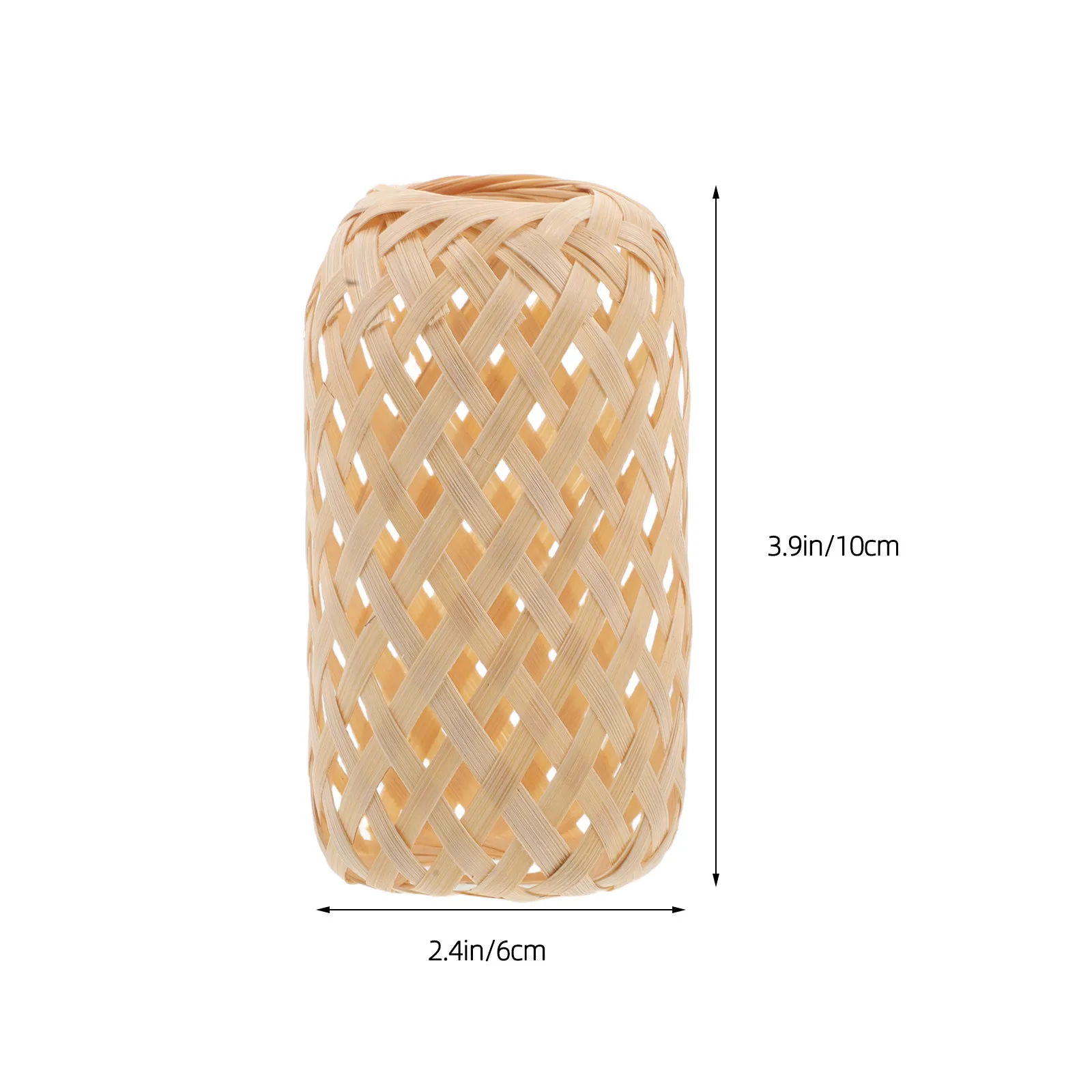 2Pcs Mini Bamboo Lanterns Woven Pendant Light Vintage Hanging Decor Lantern Unique Handmade Craft Rattan Lampshade Cover