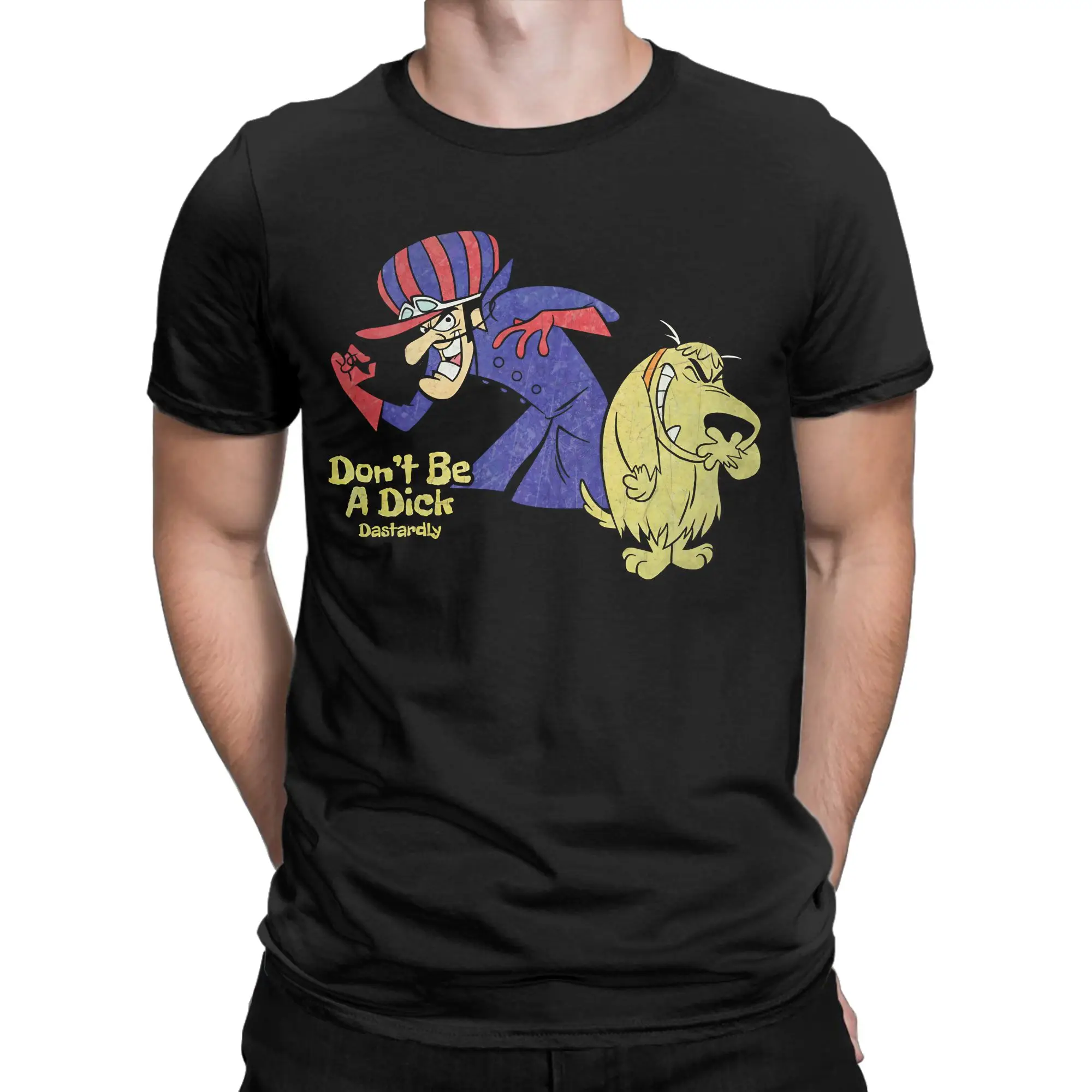 Muttley Wacky Races T Shirts Men's  Pure Cotton Casual T-Shirt Crew Neck  Tees Short Sleeve Tops Adult