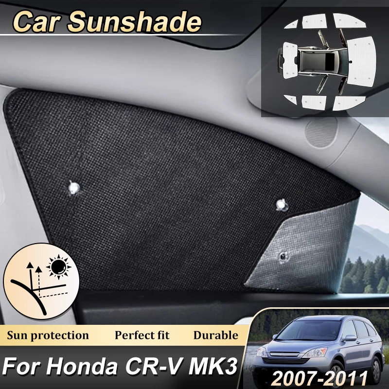 

Для Honda CR-V CRV MK3 2007-2011: Солнцезащитная наклейка на боковое стекло автомобиля, анти-УФ защита, аксессуары для авто