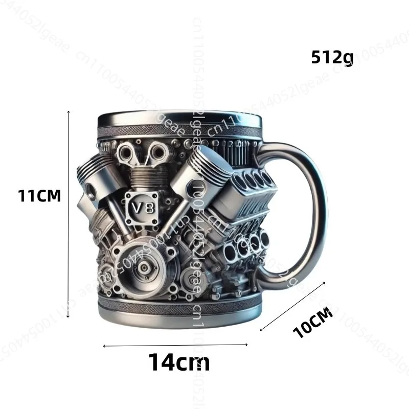 

New V8Engines Stainless Steel Cup engine ornament without lid coffee mug