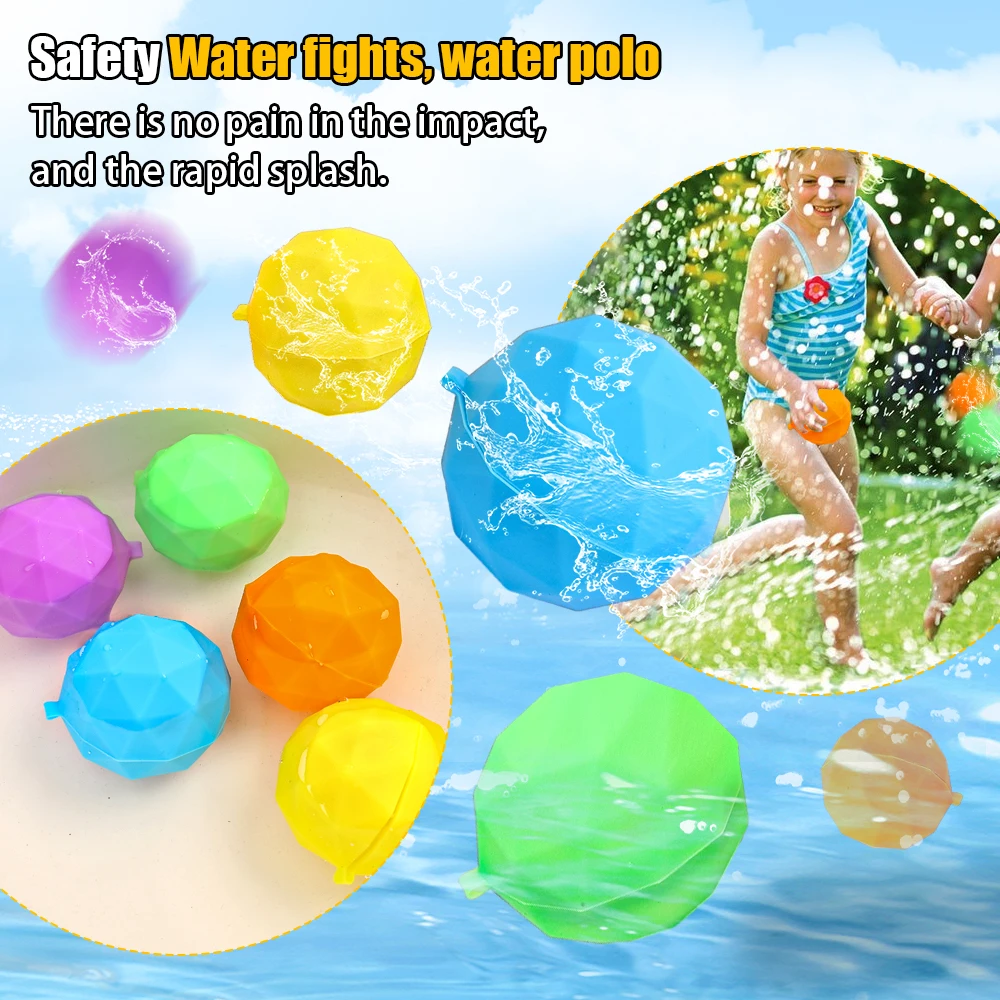 1/5Pcs Reusable Water Balloons Refillable Water Bomb Splash Balls for Water Games Summer Fashion Pool Beach Fighting Game Toys