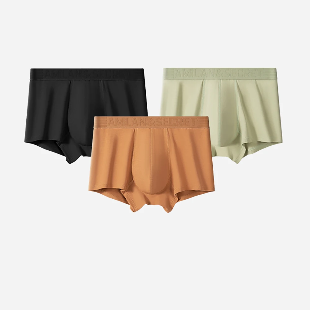 

3PCS/Pack 100% Baby Cotton Super Soft Men's Panties Antibacterial Breathable Underpants 3D U-type Crotch Seamless Man Underwear