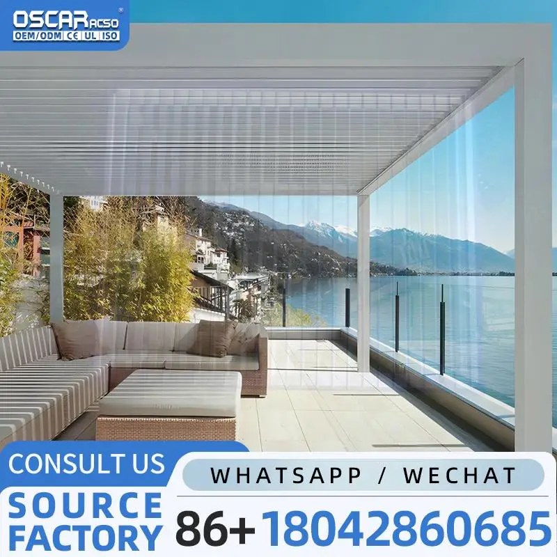 Pérgola para exteriores tipo Louvre 6x4, estructuras de cubierta para patio, para patio trasero, terraza de jardín, montaje de pérgola