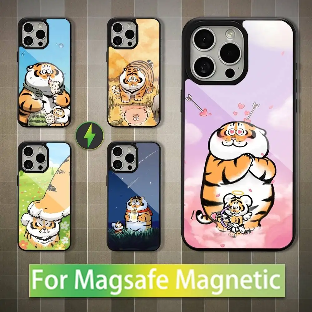 

Cartoon Tiger Cute Art Phone Case For iPhone 16,17,15,14,13,12,11,Pro,Max,Plus,Mini,Magsafe,Magnetic Wireless Charging Case