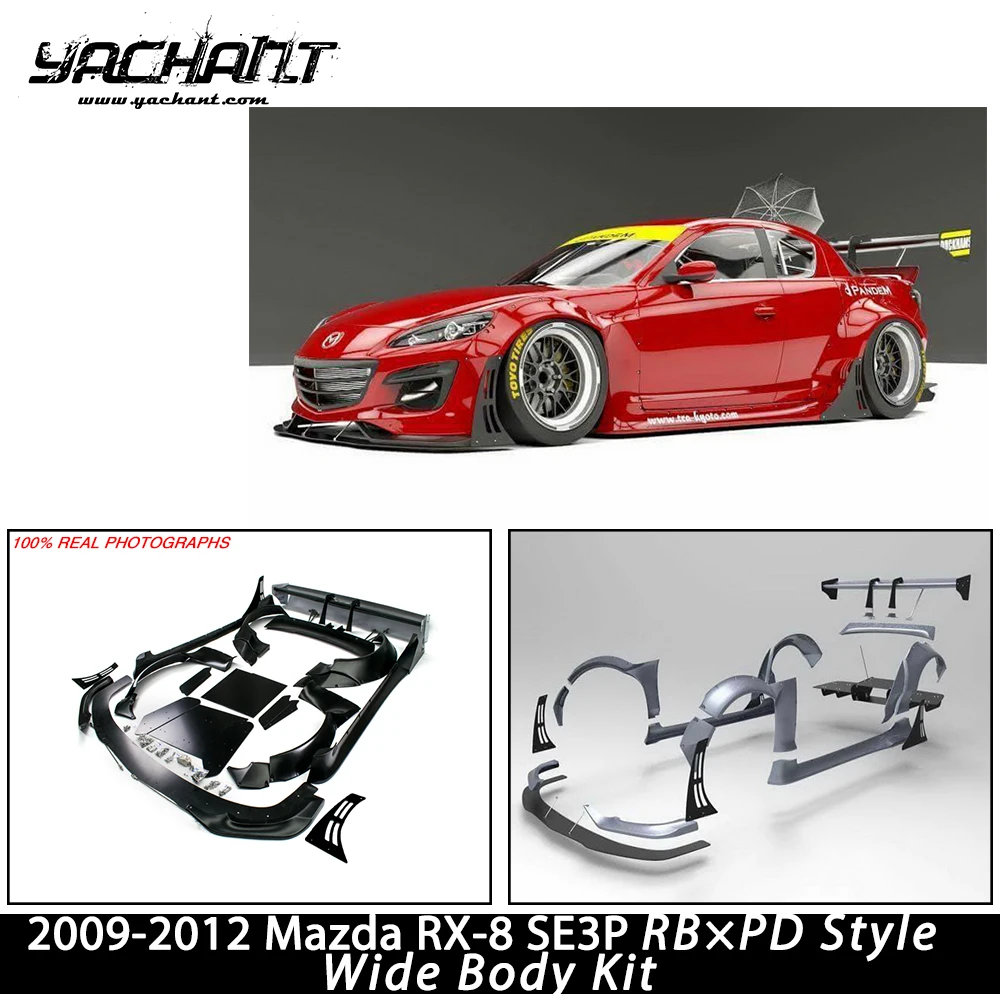 

Комплект широкого обвеса из стекловолокна FRP для тюнинга автомобилей, подходит для Mazda RX-8 SE3P GRD X PD Ver.3 2009-2012 годов выпуска, аэродинамический стиль.
