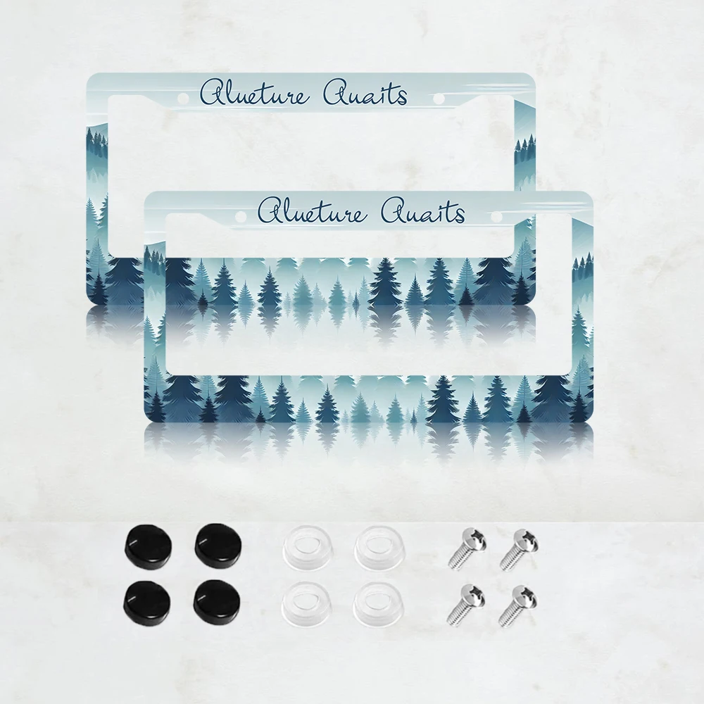 

Рамка для номерного знака из алюминия с рисунком «Приключения ждут» (2 шт.) — стандартный размер для США, декоративный кронштейн для автомобильного номерного знака, 2 отверстия