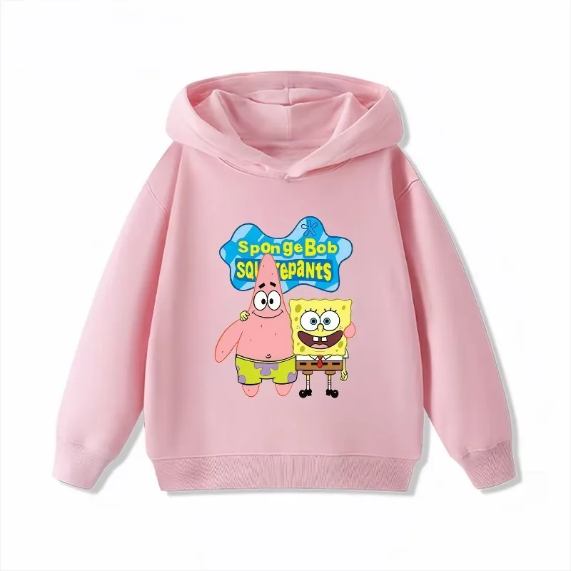 2026 Potdemiel SpongeBob SquarePants Print Kids Hoodie, Boys & Girls Clothing, Autumn and Winter Warm Kids Hoodie Sweatshirt