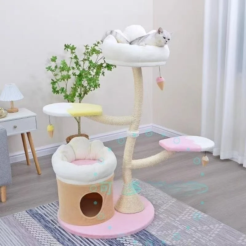 

Cat climbing frame integrated removable and washable ice cream series flower cat climbing frame