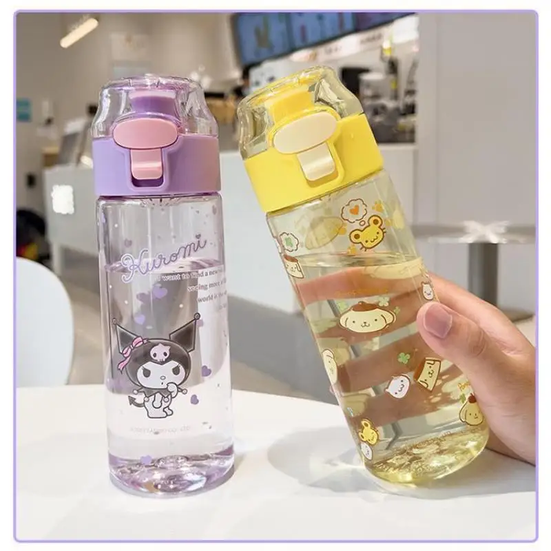 Sanrio Kawaii Kuromi My Melody Cinnamoroll Pochacco Mugs Cute Cartoon Anime Plastic Cups Portable Water Bottle Birthday Gift