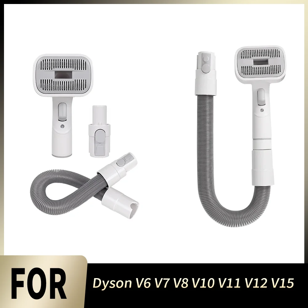 Tierpflege-Haarbürste mit Vakuumaufsatz für Dyson V6 V7 V8 V10 V11 V12 V15, Verlängerungsschlauch für mittelgroße bis große Haustiere, Enthaarungswerkzeug