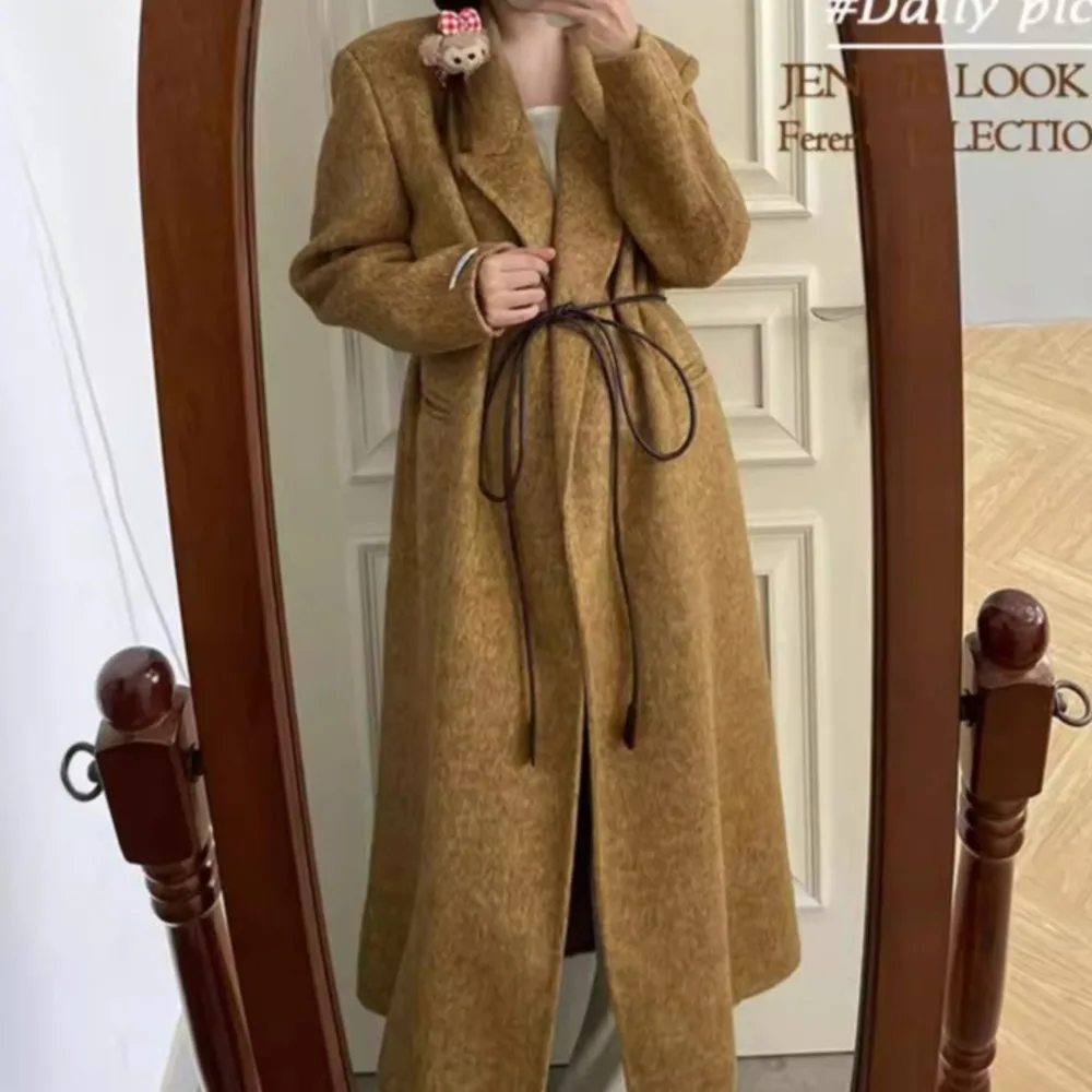 

Cashmere coat women's autumn/winter long woolen coat