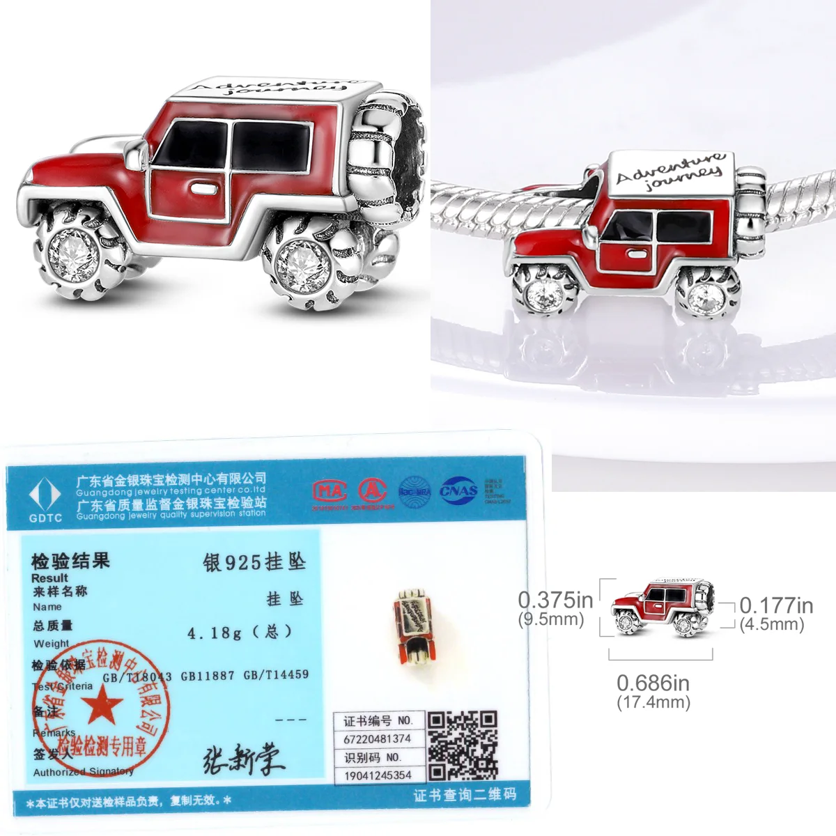 Women's 925 Sterling Silver Motorcycle Charms Bead
