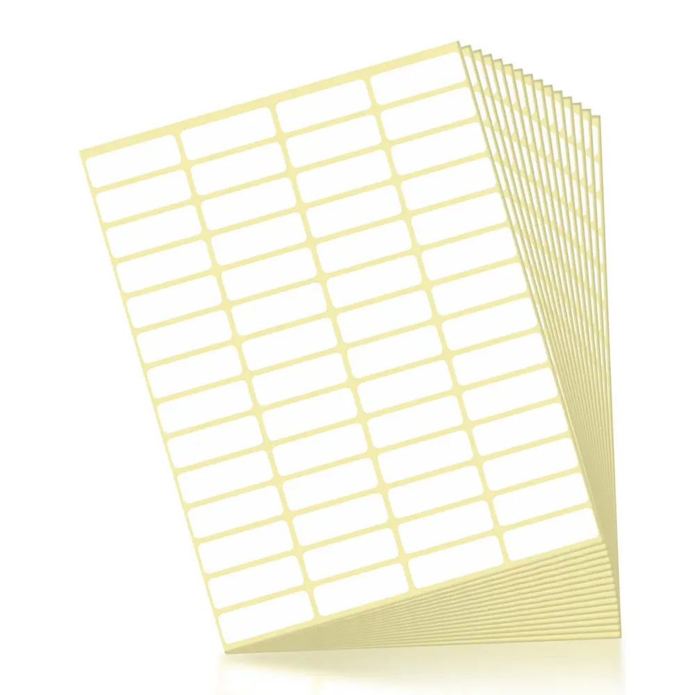 1680pcs Small Rectangle Label Stickers, 38x13mm Matte White Writable Self-Adhesive Labels for Envelopes, Storage Boxes, Office