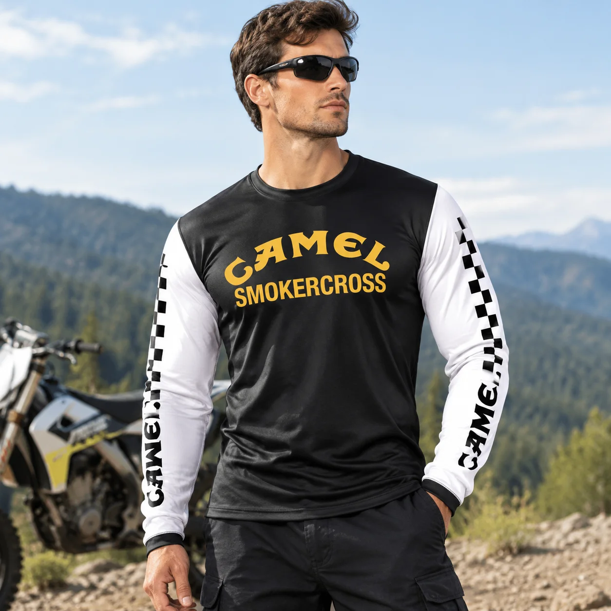 Mountain Bike MTB Shirts Camping Downhill Jerseys Offroad MX Motorcycle Clothing Motocross Sportswear Fishing Hunting Clothes