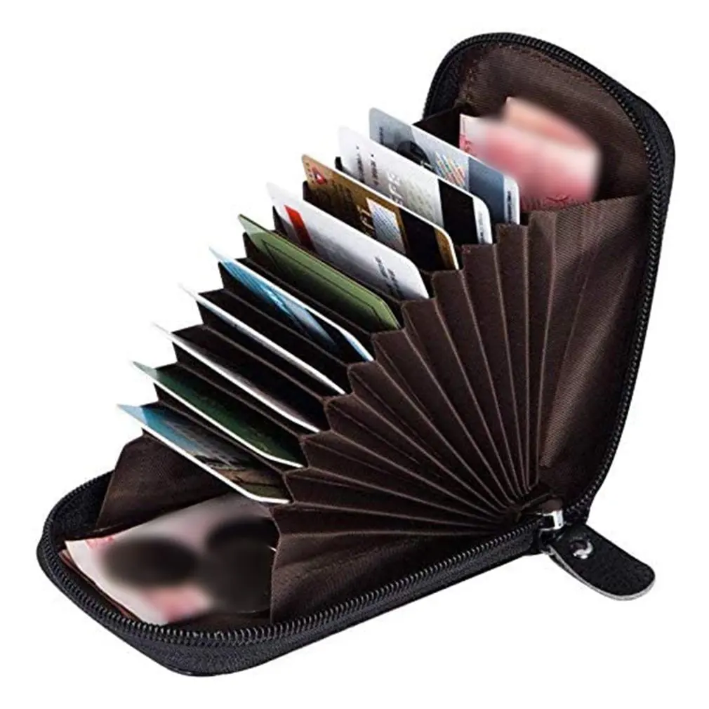 Korean Women's Short Card Case Oil Leather Organ Card Case Vertical Version Practical And Beautiful Ladies Clutch