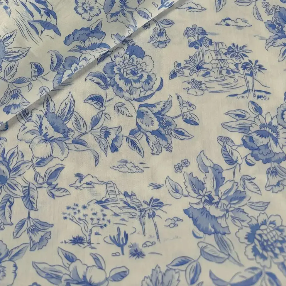 فستان من نسيج الساتان المطبوع عالي الكثافة من القطن 80 قطعة، فستان نسائي، نسيج ملابس مصنوع يدويًا