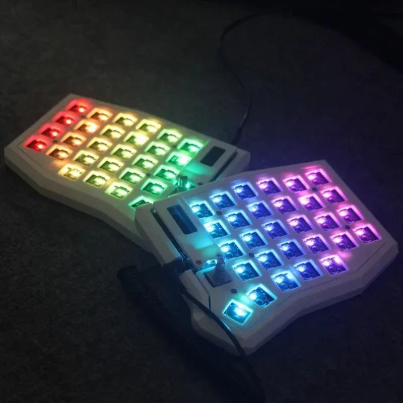 Wired RGB Keyboard Custom DIY Sofle RGB Version Keyboard 58Key Hotswap Socket MX Switch White Macro Programmable Keypad Games