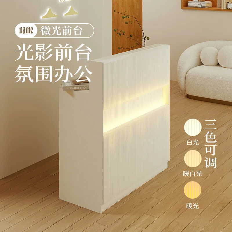 

Office Front Desk Reception Desk Clothing Store Information Desk Convenient Small Bar Counter Commercial Exhibition