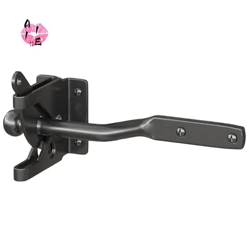 A11E-Self-Locking Gate Latch Carbon Steel Post Mounted Fence Gate Latch Heavy Duty Automatic Gravity Lever Fence Gate Latch