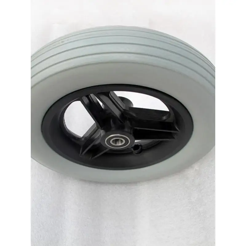 

1pc 10 Inch Solid Pu Front Wheel For Electric Wheelchairs - Heavy-duty Aluminum Alloy Rim With Wear-resistant Elastic Tire