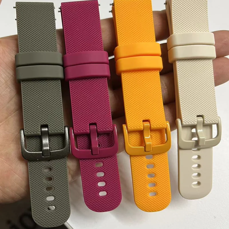 22mm 20mm 18mm Strap For Samsung Galaxy watch 7 4/6 Classic/3/5 pro/3 Gear S2 S3 Silicone Band amazfit bip huawei GT 2 Active 2