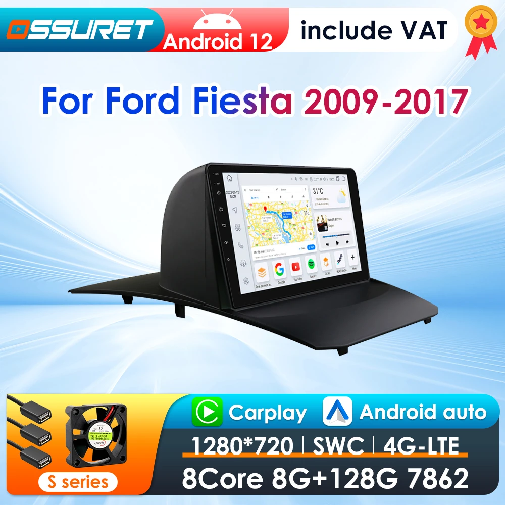 2Din CarPlay Android Car Radio For Ford Fiesta 2009-2017 Car Multimedia Video Player Navi GPS Intelligent Screen autoradio RDS