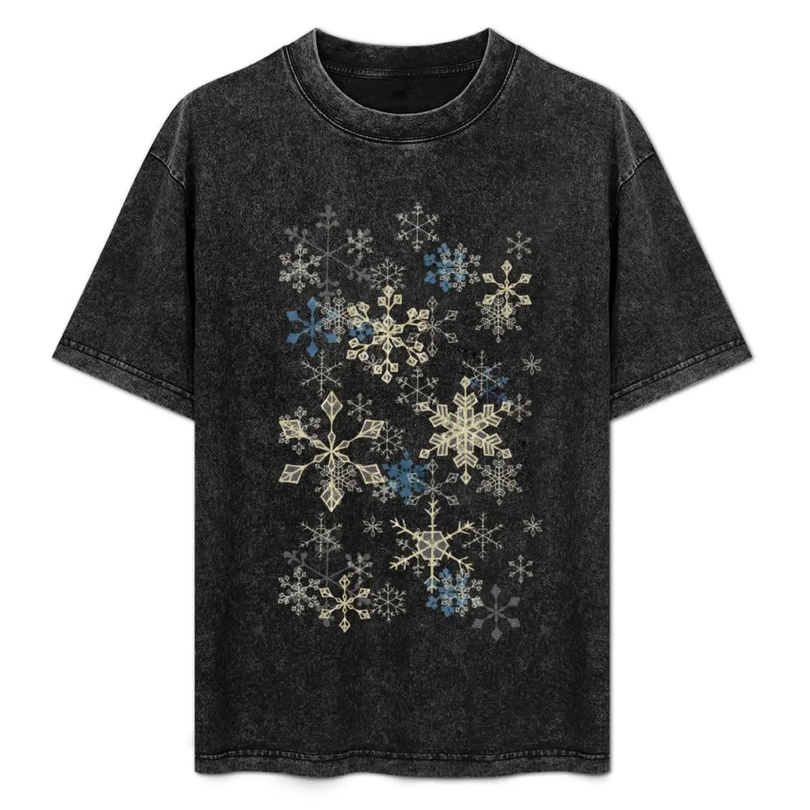 

Snowflake Crystals in Gold T-Shirt funny shirt cotton Personalized t-shirt custom t shirt mens fashion
