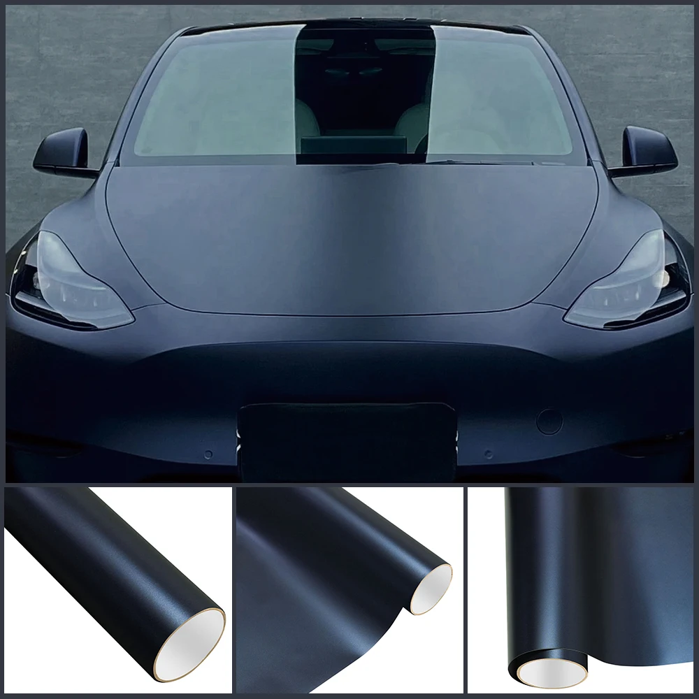 

Super Matte Black Blue PET Wrap Vinyl Film Car Whole Body DIY Color PVC Decal Protective Cover Sticker Auto Tuning Accessories