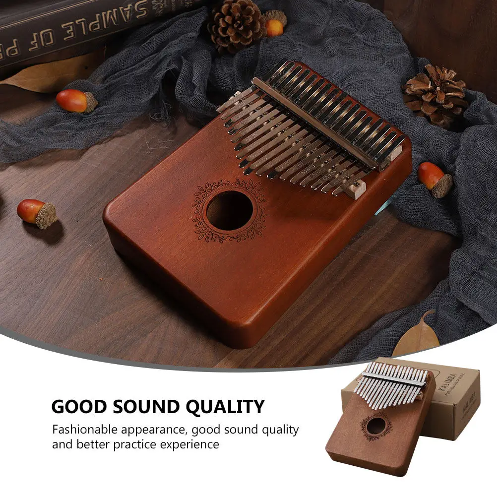 

1Pcs 17-Tone Finger Piano Wooden Thumb Piano for Music Lovers Beginner-Friendly Kalimba with Polished Surface Strong Metal and