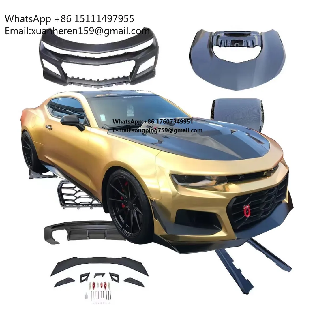 High Quality Plastic Body Kit for Camaro ZL1 1LE Design Front Bumper Rear Trunk Hood Tail Wing Spoiler for Chevrolet Camaro 2016