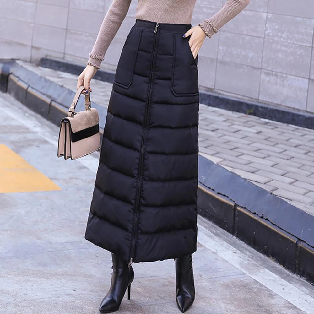

Winter Half-Length Apron Winter Skirt Women's Thickened Down Cotton Skirt Women\u0027s down-filled skirt