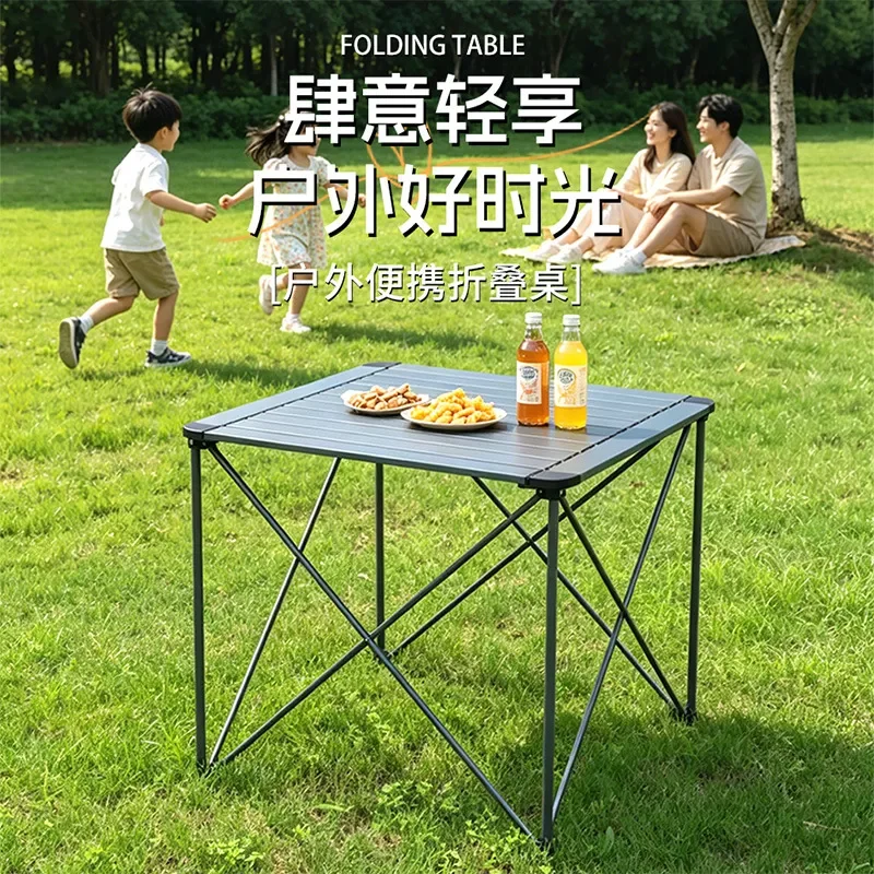 Lightweight Aluminum Alloy Folding Table Portable Outdoor Camping Picnic BBQ Stall Market Display Desk Compact Egg Roll