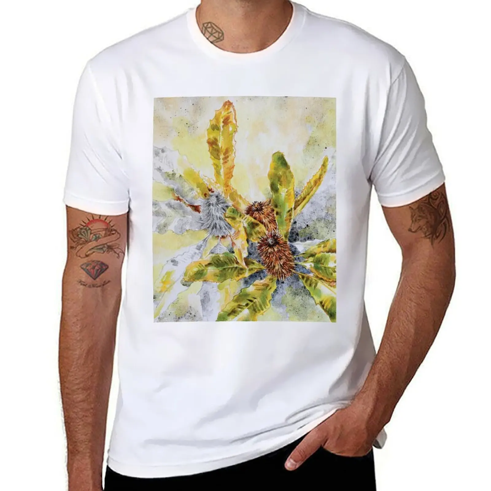 

Australian Banksia Leaves and Spent Flowers T-Shirt man t shirts graphic t shirts for man cotton T-Shirt