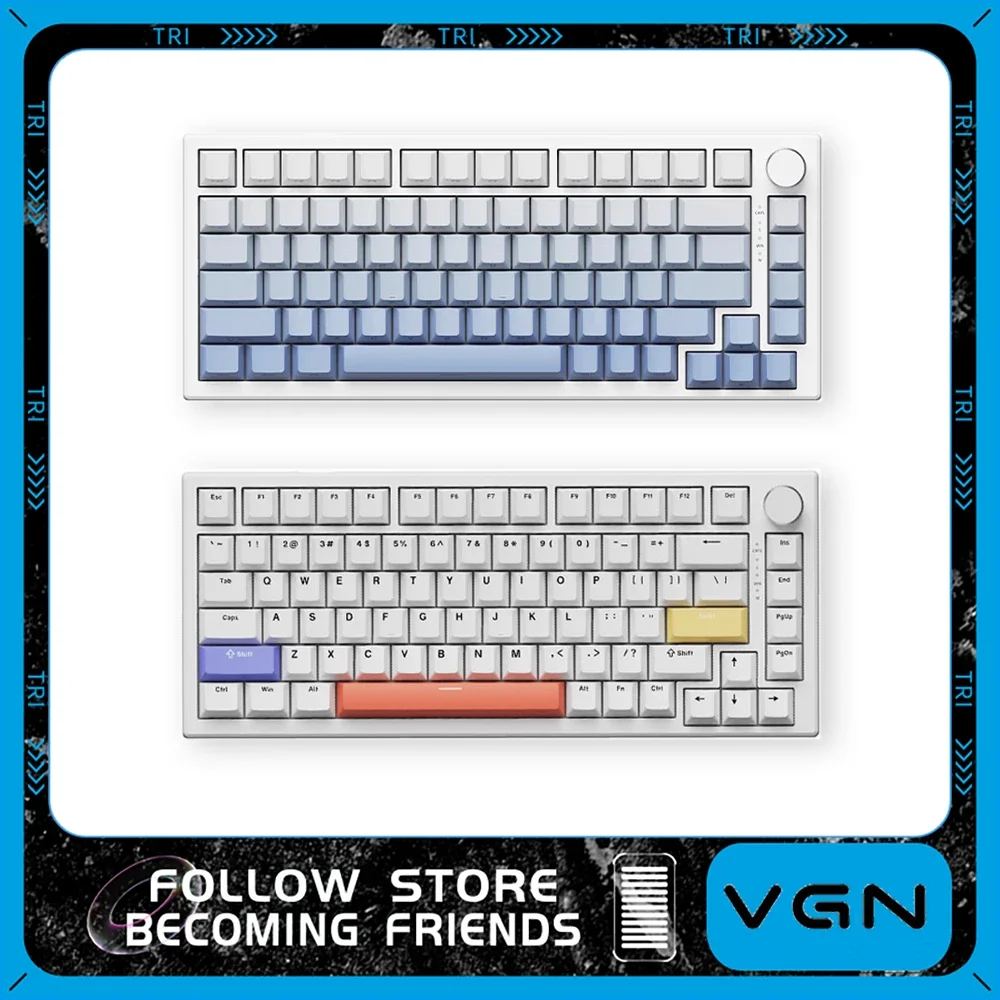 VGN A75 Keyboard Esports Magnetic Axis Customized Gaming PC Mechanical   Wired Gasket Structure Full Key Hot Swappable Keyboard