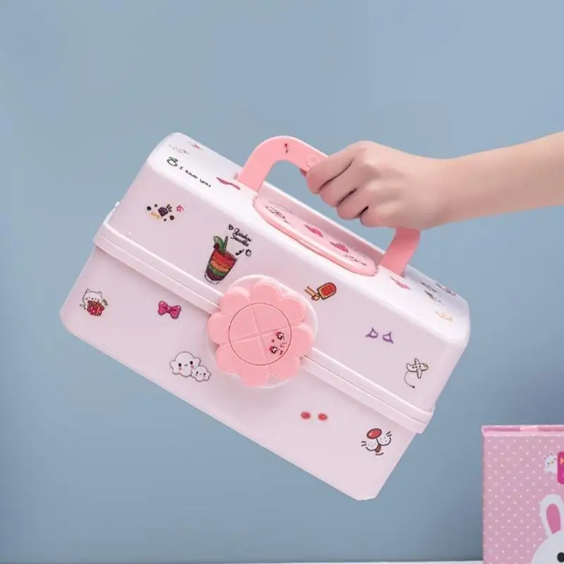 

P9FE Girls Multilayers Hair Assocsessing Box с замком для детских ювелирных изделий