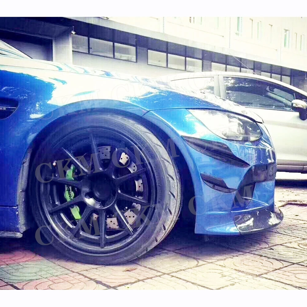 

CKMUUER Carbon Fiber Front Bumper Side Canards Splitter Spoiler for BMW 3 Series E90 E92 E93 M3 2009-2012 Car Styling