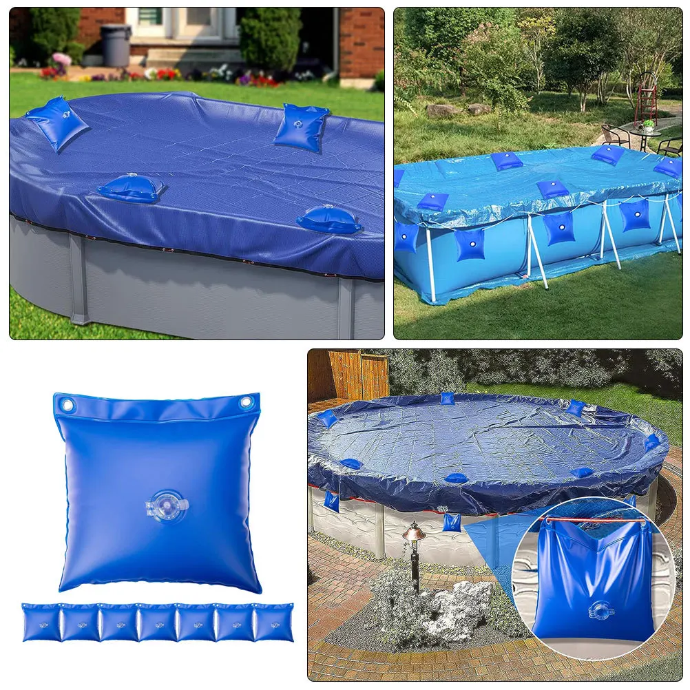 

8pcs Hanging Bag Waterproof Pvc Material For Ground Cover Storage Multifunctional Winterizing Accessories Pool Edge Bags Above