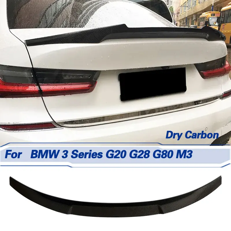 Автомобильный задний спойлер багажника, крылья Prepreg Dry Carbon для BMW 3 серии G20 G28 G80 M3 Sedan 2020-2022, гоночный спойлер, крыло багажника, губа
